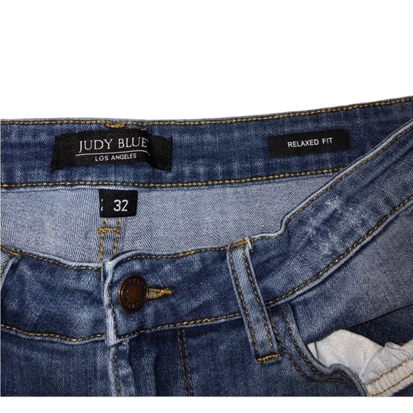 Judy Blue Denim relaxed fit distressed size 32 blue‎ jeans excellent condition - Picture 7 of 7